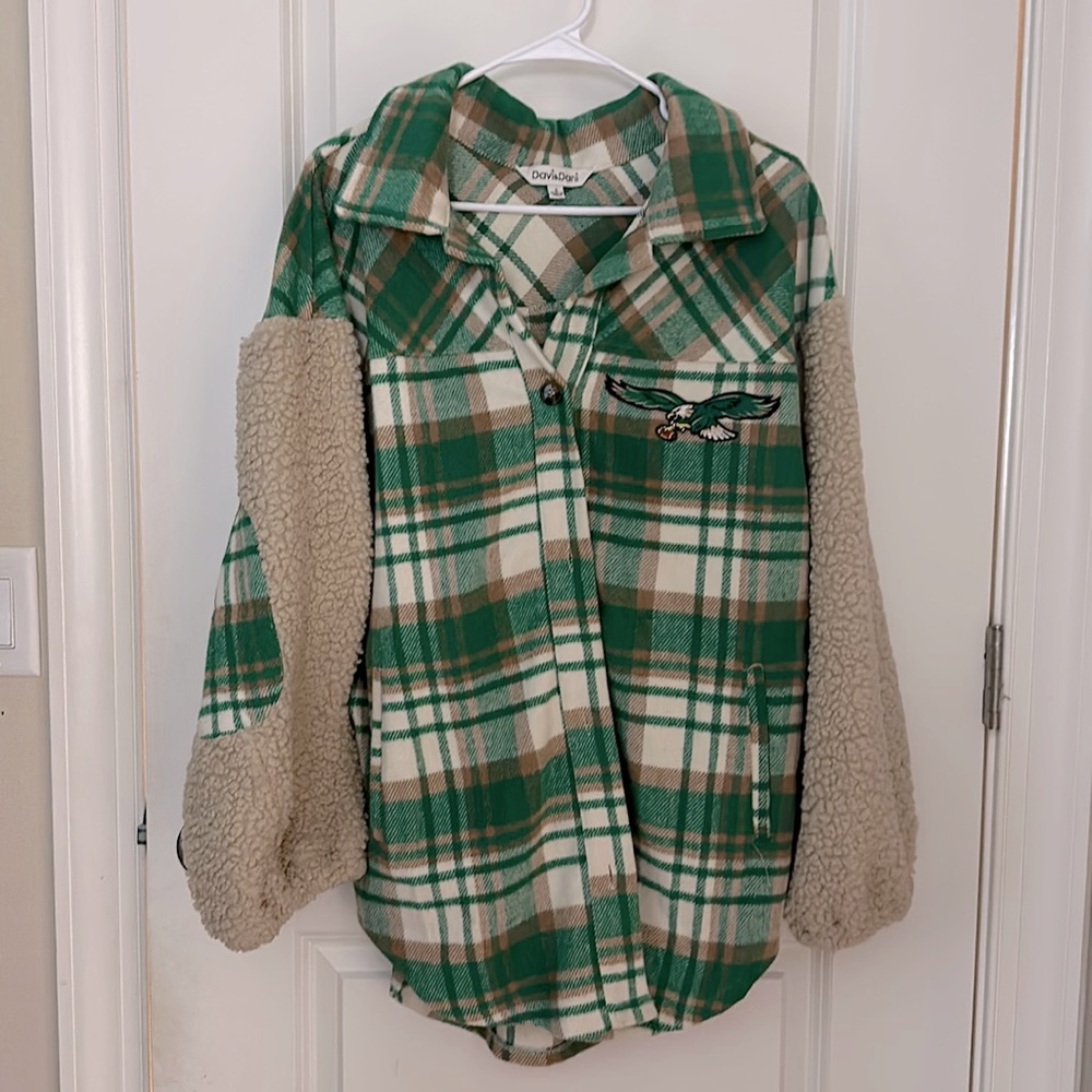 Vintage Philadelphia Eagles Sherpa/plaid jacket